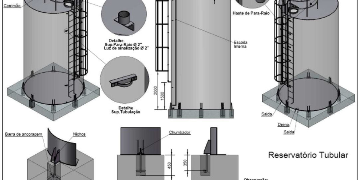 Norwesco Vertical Water Storage Tank Black 5000 Gallon